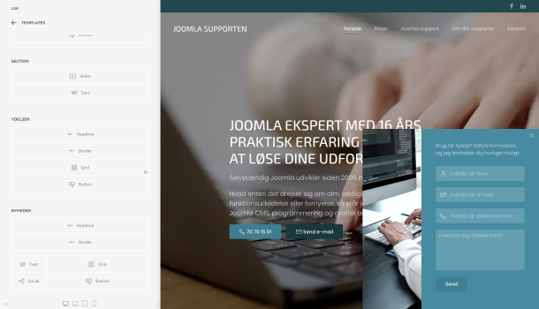 Design af nyt Joomla website