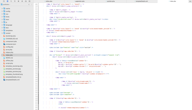 Fejlretning på Joomla website