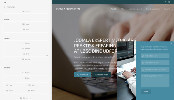 Design af nyt Joomla website