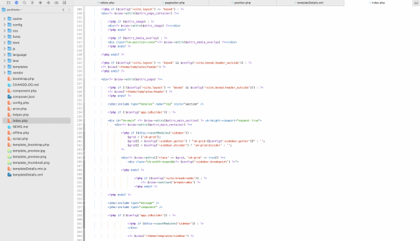 Fejlretning på Joomla website